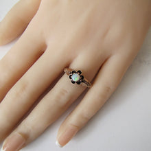 Load image into Gallery viewer, Victorian Opal &amp; Rose Gold Flower Ring

