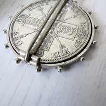 Cargar imagen en el visor de la galería, Queen Victoria Full Silver Crown Coin Brooch - MercyMadge
