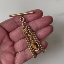Load and play video in Gallery viewer, Antique Victorian 18ct Rolled Gold Double Albert Chain &amp; Fob
