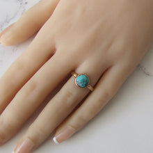 Load image into Gallery viewer, Victorian Bezel Ring, Turquoise, 9ct Rose Gold
