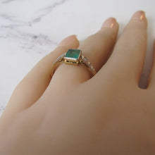 Load image into Gallery viewer, Art Deco Emerald &amp; Diamond Engagement Ring
