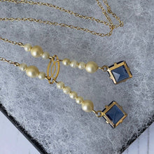 Load image into Gallery viewer, Edwardian 9ct Gold, Pearl &amp; Sapphire Negligee Necklace
