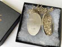 Load image into Gallery viewer, Vintage English Silver Large Locket &amp; Chain
