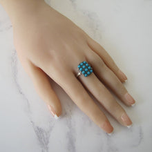 Load image into Gallery viewer, Art Deco 835 Silver &amp; Pave Set Turquoise Ring - MercyMadge
