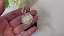 Load and play video in Gallery viewer, Vintage 1920s English Silver Laurel Wreath Fob Pendant Necklace
