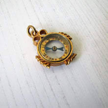 Load image into Gallery viewer, Antique Gold Gilt Compass Pendant Fob - MercyMadge
