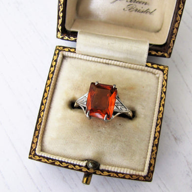 Art Deco 9ct Gold Citrine Ring - MercyMadge