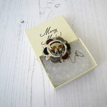 Load image into Gallery viewer, Vintage Scottish Silver Agate &amp; Citrine Thistle Brooch - MercyMadge
