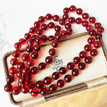 Load image into Gallery viewer, Antique Art Deco Cherry Amber Bead Necklace 
