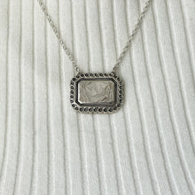 Load image into Gallery viewer, Victorian Aesthetic Engraved Swallow &amp; Bamboo Silver Necklace
