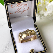 Load image into Gallery viewer, Vintage Heavy 9ct Gold Buckle Ring, Hallmarked London 1974
