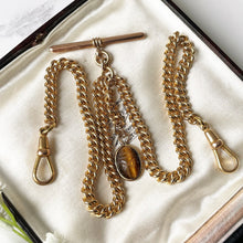 Load image into Gallery viewer, Antique Victorian 18ct Rolled Gold Double Albert Chain &amp; Fob
