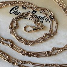 Carica l&#39;immagine nel visualizzatore di Gallery, Antique Rolled Gold Guard Chain With Solid 9ct Gold Dog-Clip
