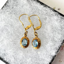 Load image into Gallery viewer, Vintage Victorian Revival 9ct Gold Aquamarine Earrings
