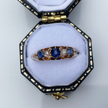 Charger l&#39;image dans la galerie, Victorian 18ct Gold, Diamond &amp; Sapphire Ring

