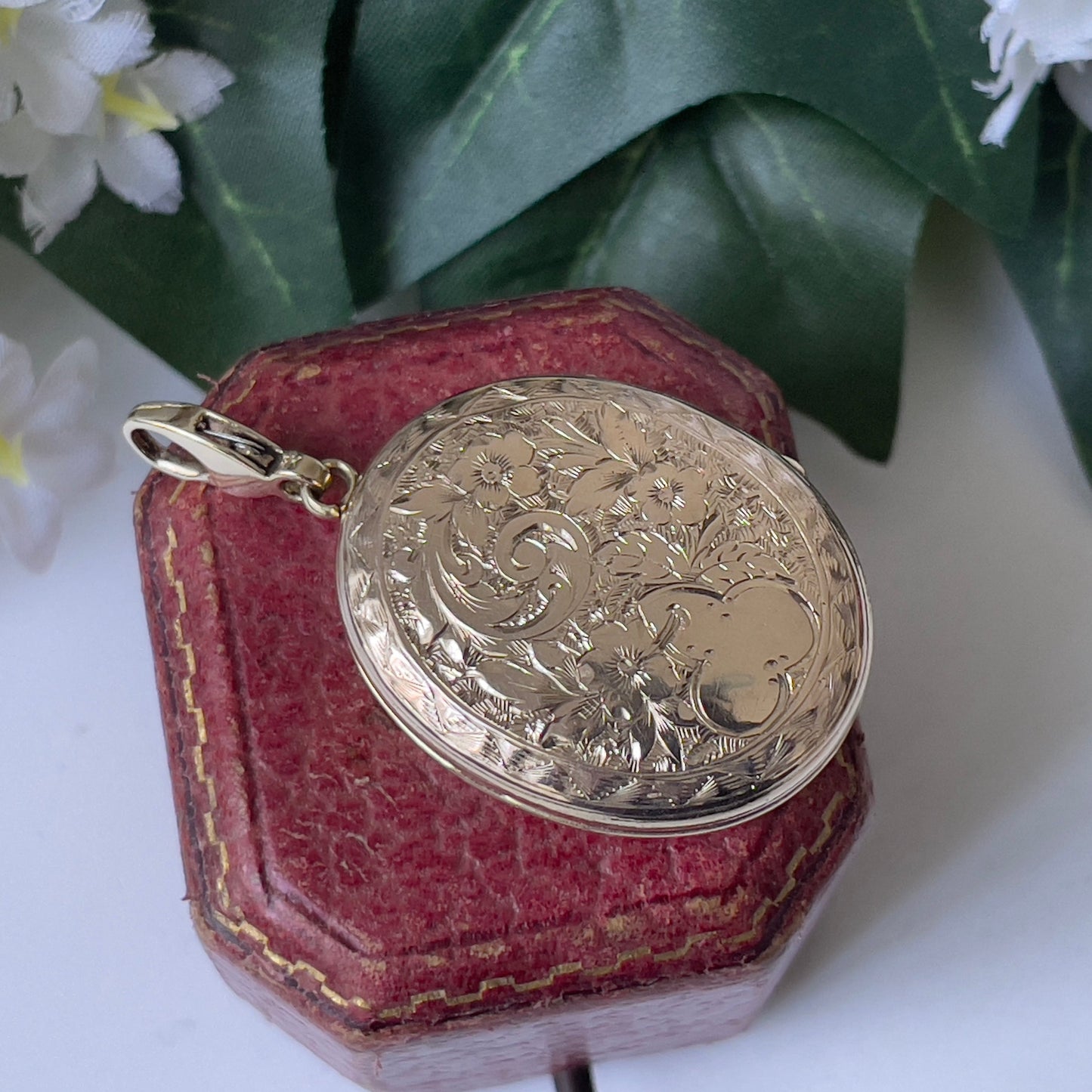 Victorian 9ct Gold Enamel Mizpah Locket, Dog-Clip Bale