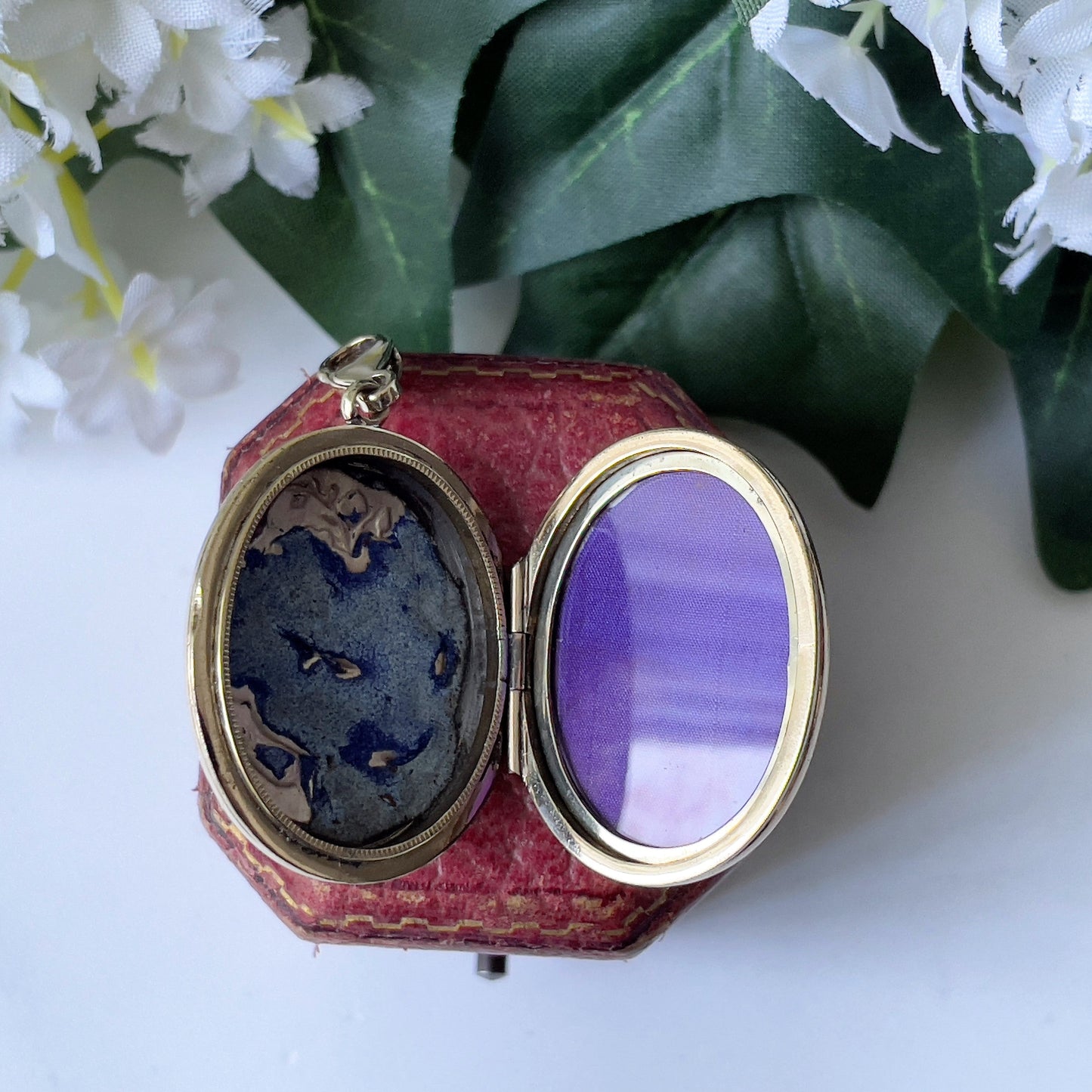 Victorian 9ct Gold Enamel Mizpah Locket, Dog-Clip Bale
