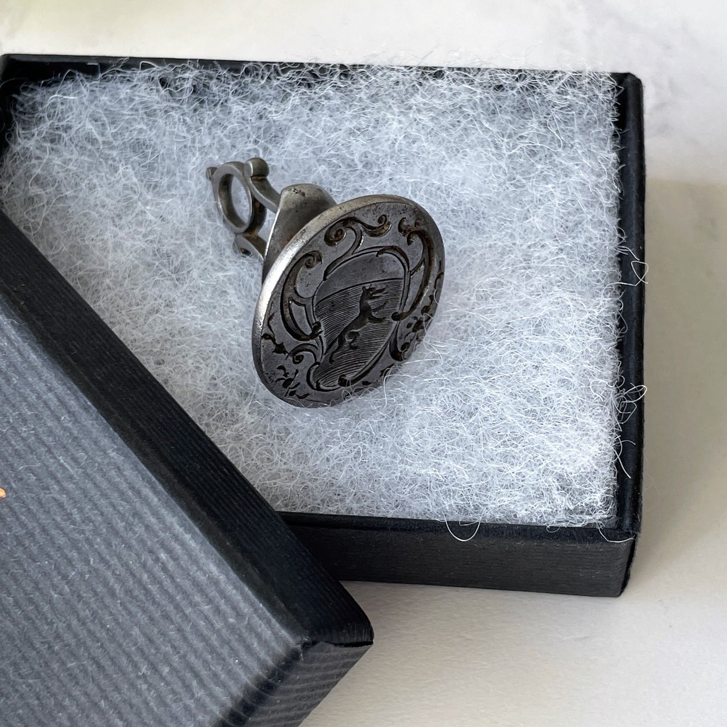 Georgian Steel Wax Seal Fob With Fox Intaglio