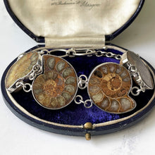 Load image into Gallery viewer, Vintage Sterling Silver Ammonite Bracelet
