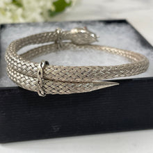 Load image into Gallery viewer, Georgian Ruby &amp; Silver Coiled Snake Bracelet

