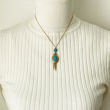 Load image into Gallery viewer, Etruscan Revival 18ct Gold Turquoise &amp; Diamond Pendant
