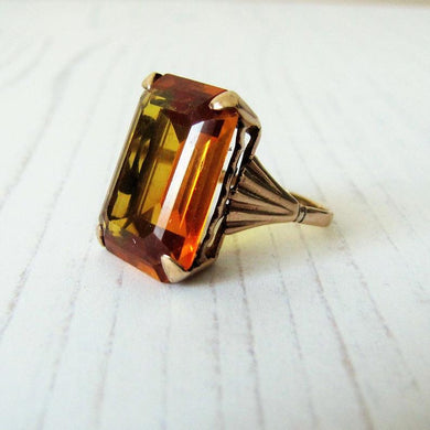 12 Carat Madeira Citrine Ring, 9ct Rose Gold. - MercyMadge