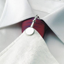 Cargar imagen en el visor de la galería, Vintage English Silver Napkin Hook/Clip For Tie. Gents Engraved &#39;A&#39; Sterling Napkin Holder. Formal Accessory, Wedding Groom Gift For Him
