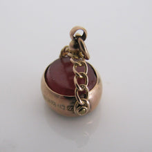 Load image into Gallery viewer, Victorian 9ct Gold Bloodstone &amp; Carnelian Spinner Fob Pendant, 1848 - MercyMadge

