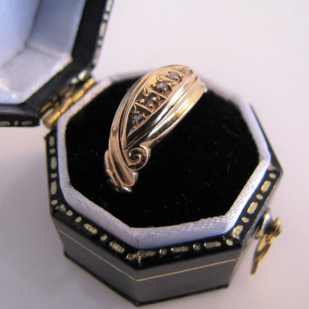 Antique 18ct Gold Diamond Band Ring, Chester 1911 - MercyMadge