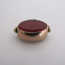 Load image into Gallery viewer, Victorian 9ct Gold Bloodstone &amp; Carnelian Spinner Fob Pendant, 1848 - MercyMadge
