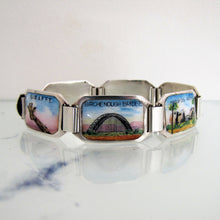 Cargar imagen en el visor de la galería, 1940&#39;s South Africa Silver Enamel Souvenir Bracelet. - MercyMadge
