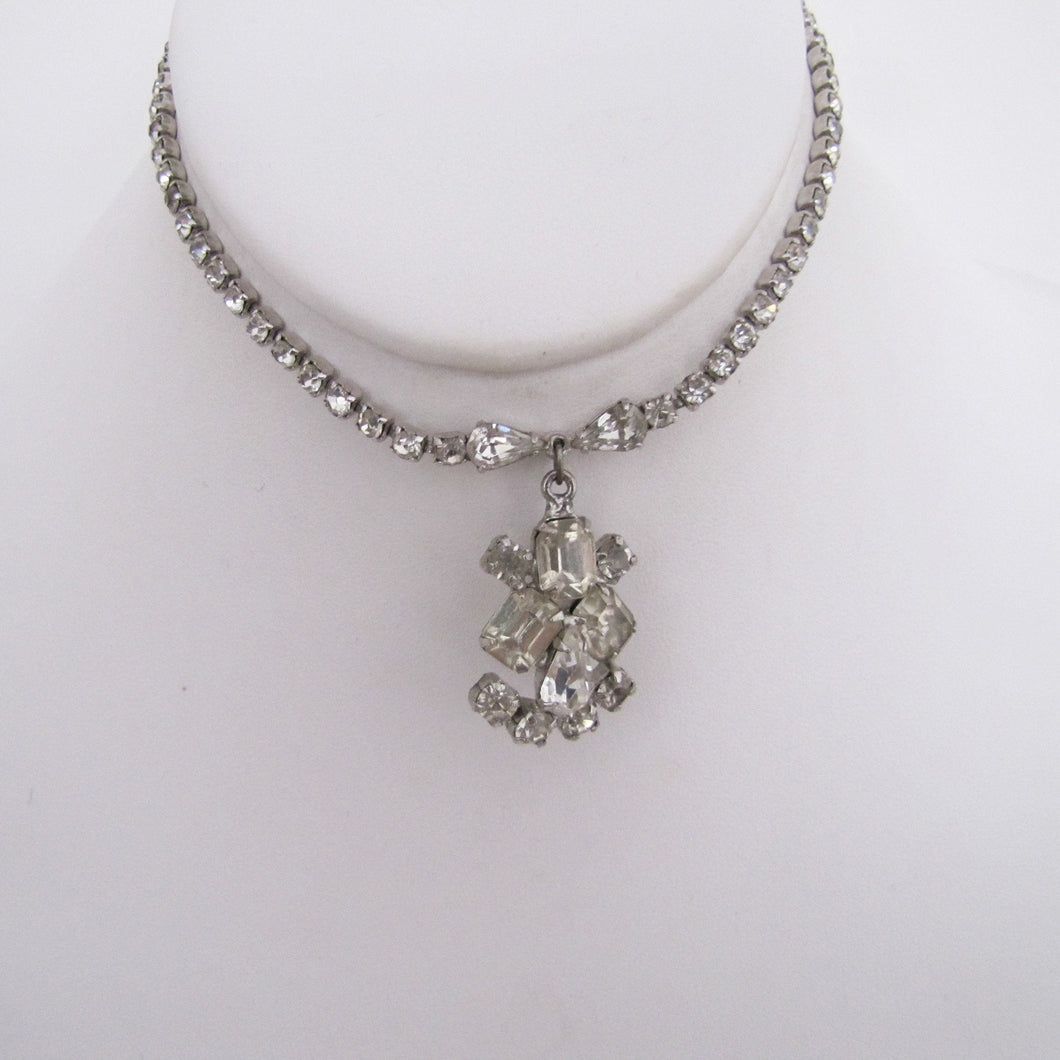1930s Art Deco Crystal Rhinestone Necklace. - MercyMadge