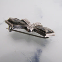 Load image into Gallery viewer, Victorian Scottish Silver &amp; Granite Bow Brooch/Cravat Pin - MercyMadge
