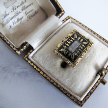 Load image into Gallery viewer, Georgian Mourning Cravat Pin, 9ct Gold, Black Enamel. - MercyMadge

