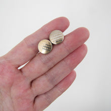Load image into Gallery viewer, 1930s Art Deco Gold Stud Cufflinks, Engine Turned Engraved. - MercyMadge

