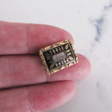Load image into Gallery viewer, Georgian Mourning Cravat Pin, 9ct Gold, Black Enamel. - MercyMadge
