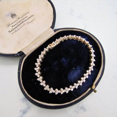 Vintage 14ct Gold Diamond Cluster Bracelet & Appraisal - MercyMadge