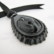 Load image into Gallery viewer, Victorian Black Horn &amp; Vulcanite Mourning Pendant - MercyMadge
