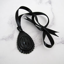 Load image into Gallery viewer, Victorian Black Horn &amp; Vulcanite Mourning Pendant - MercyMadge
