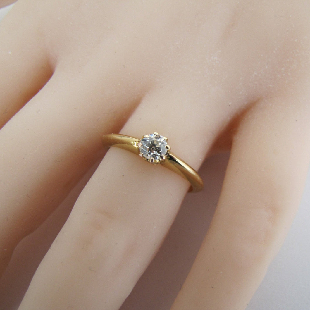 Antique 18ct Gold Diamond Solitaire Engagement Ring. - MercyMadge