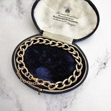 Cargar imagen en el visor de la galería, Antique 9ct Rolled Gold Watch Chain Bracelet. Victorian Curb Chain Bracelet, Dog Clip. - MercyMadge
