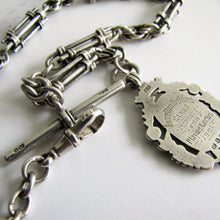 Cargar imagen en el visor de la galería, Victorian Scottish Silver Pocket Watch Chain, Highland Fob. - MercyMadge
