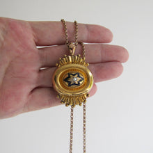 Load image into Gallery viewer, Victorian 15ct Gold Target Necklace Pendant, Locket Back - MercyMadge

