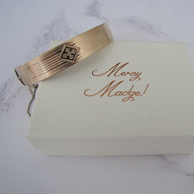 Antique 9ct Rolled Gold Engraved Bangle Bracelet. - MercyMadge
