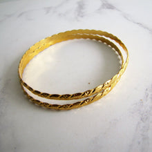 Load image into Gallery viewer, 22 Carat Yellow Gold Etruscan Engraved Bangles. - MercyMadge
