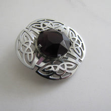 Load image into Gallery viewer, Vintage Celtic Knot Amethyst Brooch, Mizpah By Miracle. - MercyMadge
