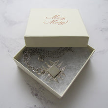 Cargar imagen en el visor de la galería, Vintage Engraved Silver Maltese Cross Fob Pendant On Chain. - MercyMadge
