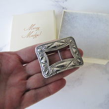 Load image into Gallery viewer, Antique Arts and Crafts Silver Buckle, Art Nouveau 1902 - MercyMadge
