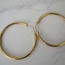 Cargar imagen en el visor de la galería, Italian 18ct Yellow Gold Large Hoop Earrings - MercyMadge
