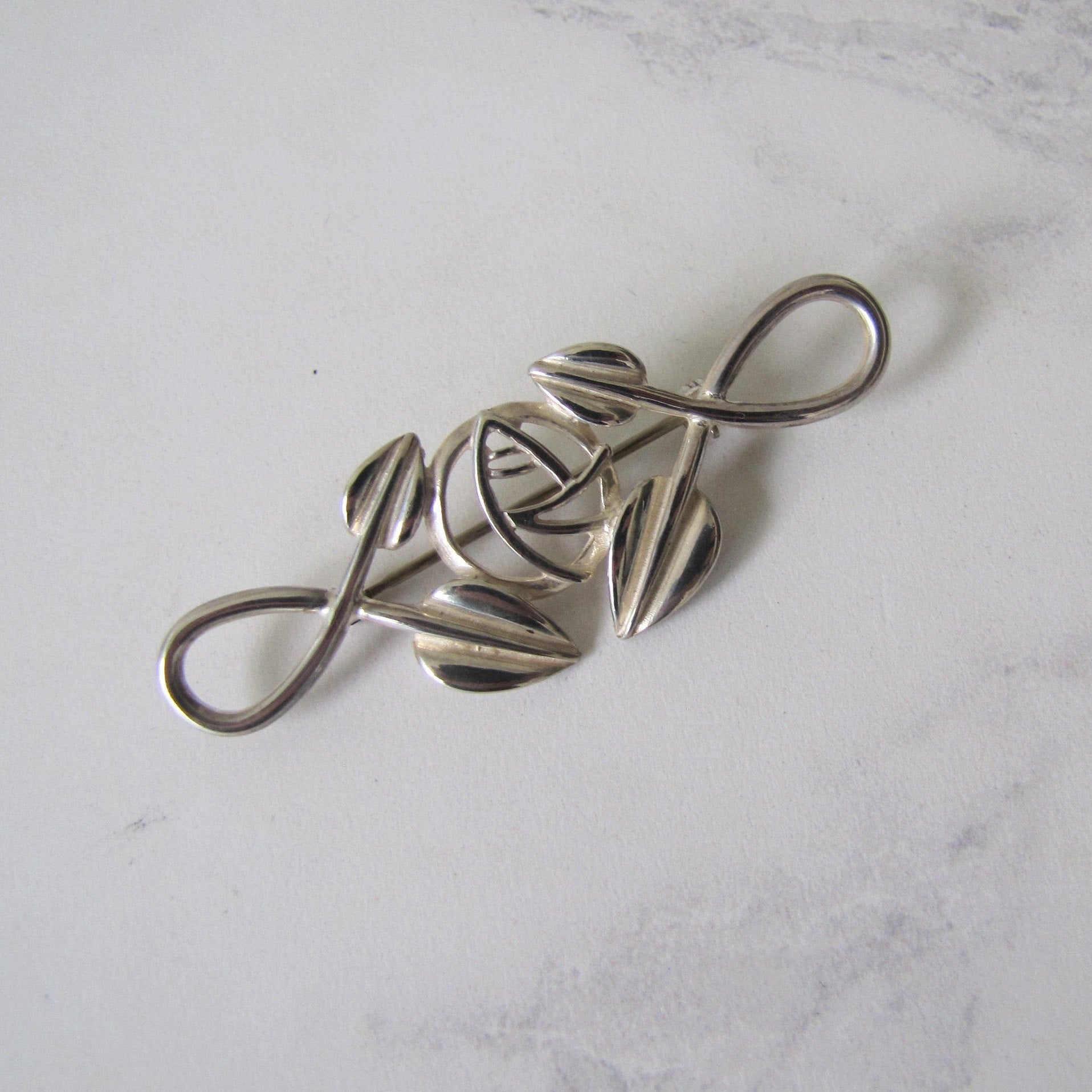 Alexander Castle Sterling Silver Charles Rennie Mackintosh Brooch - 40mm X 15mm, Jewelry Gift Box - View #6